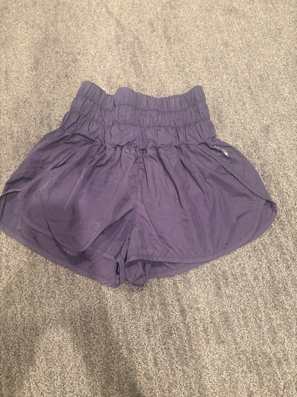 Free People Smocked Waist Athletic Shorts in Purple